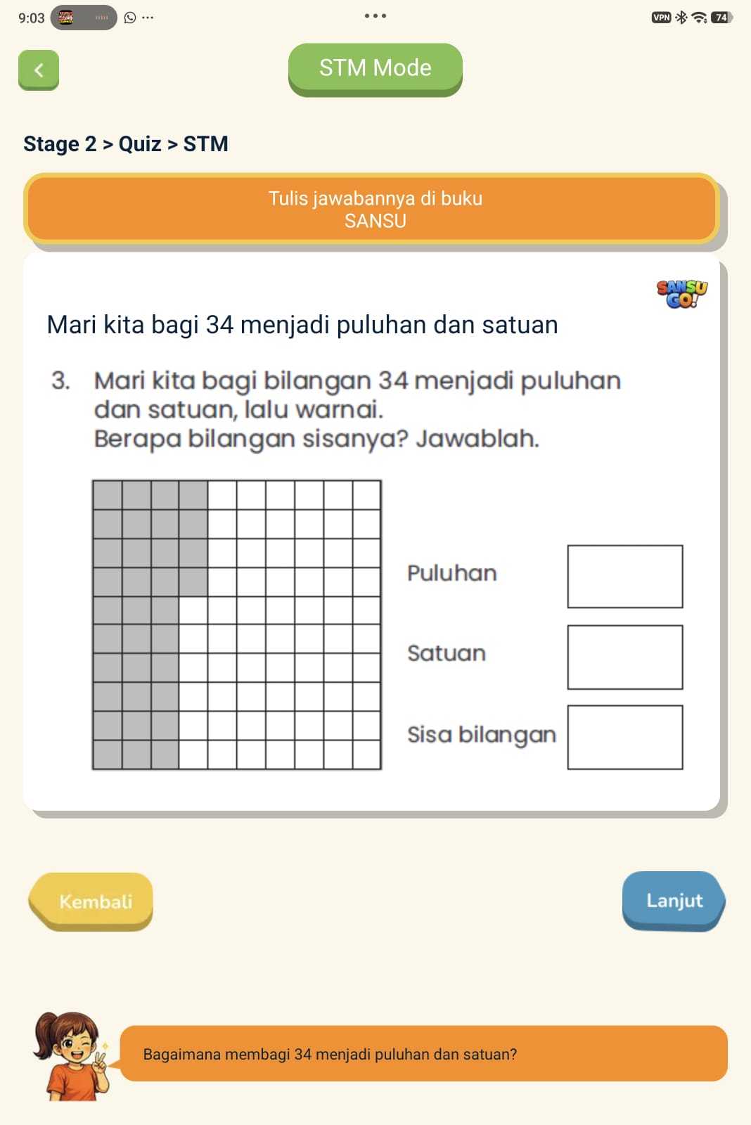 Tampilan asli SANSU GO STM Mode
